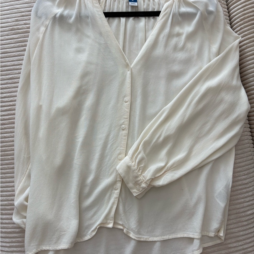 Old Navy Cream Button-Up Blouse
